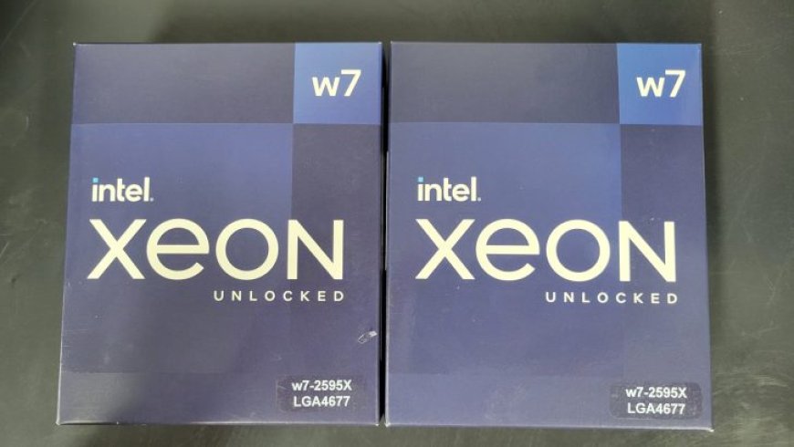 Intel’s Sapphire Rapids Refresh Retail Boxes Pictured, Featuring Xeon W7-2595X 26-Core Workstation CPU