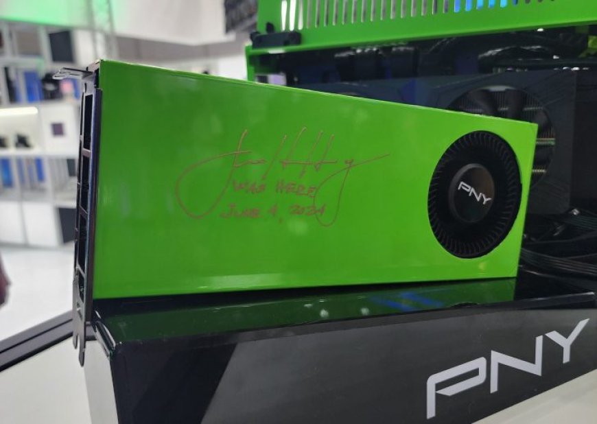 This RTX GPU Was So Green That NVIDIA’s CEO, Jensen Huang, Had To Stop By PNY’s Booth To Sign It