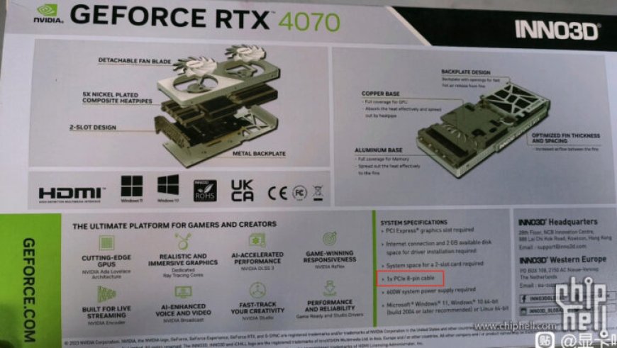 Custom NVIDIA GeForce RTX 4070 Graphics Card Leak Confirms 8-Pin Connector Variant