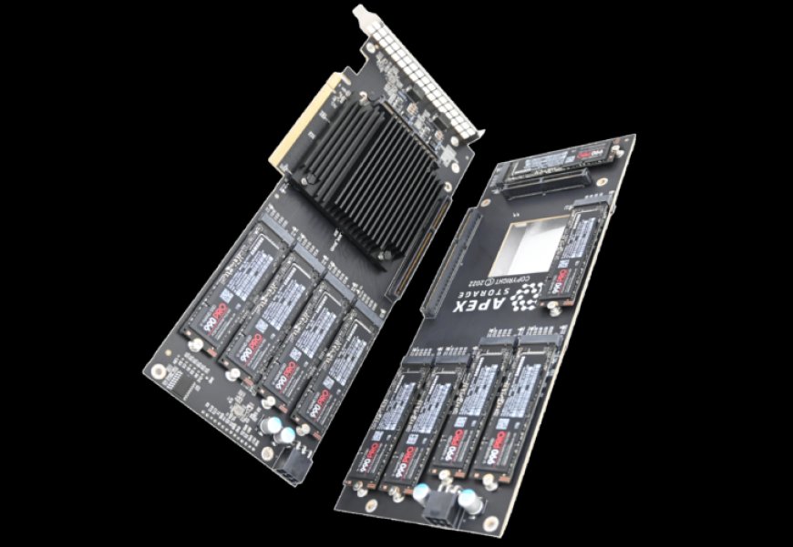 Apex Storage X21 AIC Features 21 M.2 Gen 4 Slots, 100 PCIe Lanes, Up To 168 TB Per Card