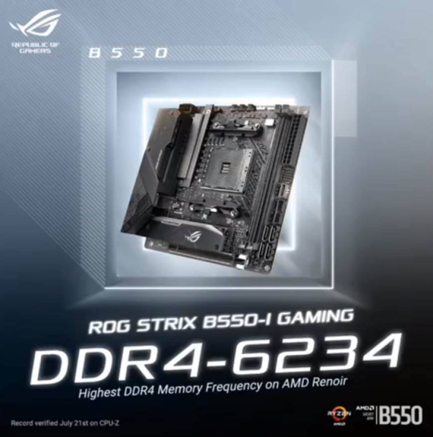 AMD Ryzen 7 4750G Renoir APU Achieves DDR4-6200+ Memory Overclock on ASUS ROG STRIX B550-I Gaming Motherboard & 5.8 GHz CPU Overclock on MSI B550 Gaming Carbon