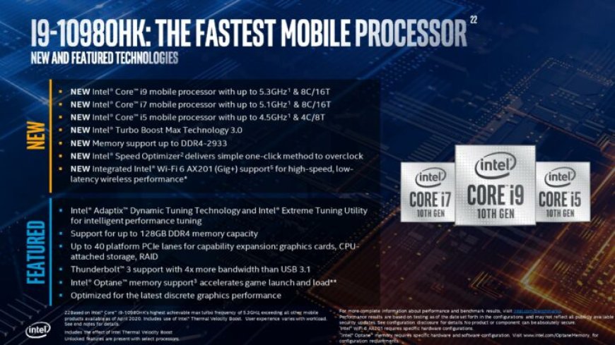 Intel’s Core i9-10980HK Flagship Notebook 8 Core CPU Consumes Up To 135W Power On Max Frequency – Higher Than 16 Core Ryzen 9 3950X Featured In Enthusiast Notebooks