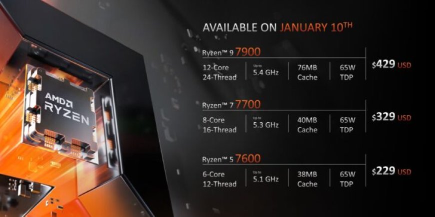 AMD Intros Affordable Ryzen 7000 Zen 4 Desktop CPUs: Ryzen 9 7900 $429, Ryzen 7 7700 $329, Ryzen 5 7600 $229