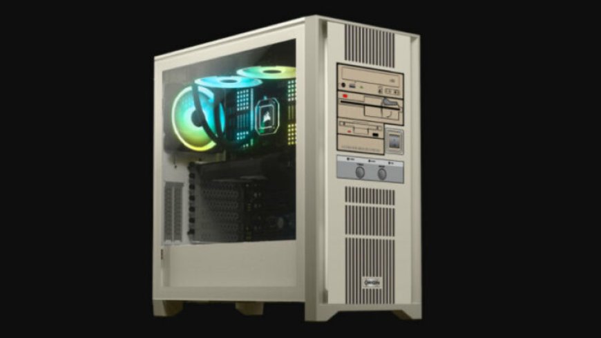 The RestoMod PC’s Design is a Beige Tower with A Mock CD and Floppy Drive