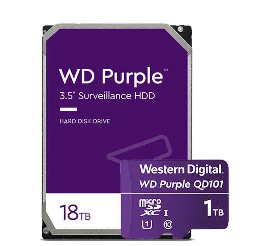 Western Digital Unveils Its Purple Surveillance  Drives With The 18TB Surveillance HDD And The 1TB WD Purple SC QD101 MicroSD Card