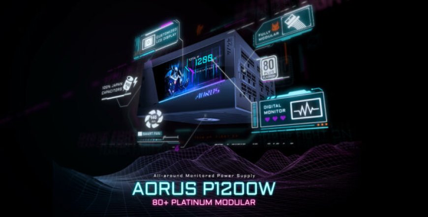 AORUS Introduces AORUS P1200W 80+ Platinum Power Supply With Customizable LCD Monitor